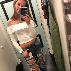 Forever 21 off the shoulder crop